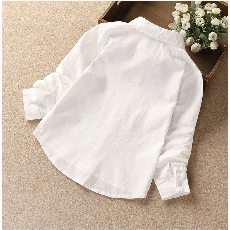 Áo sơ mi trắng họa tiết hoa thêu chất Kate_A9053