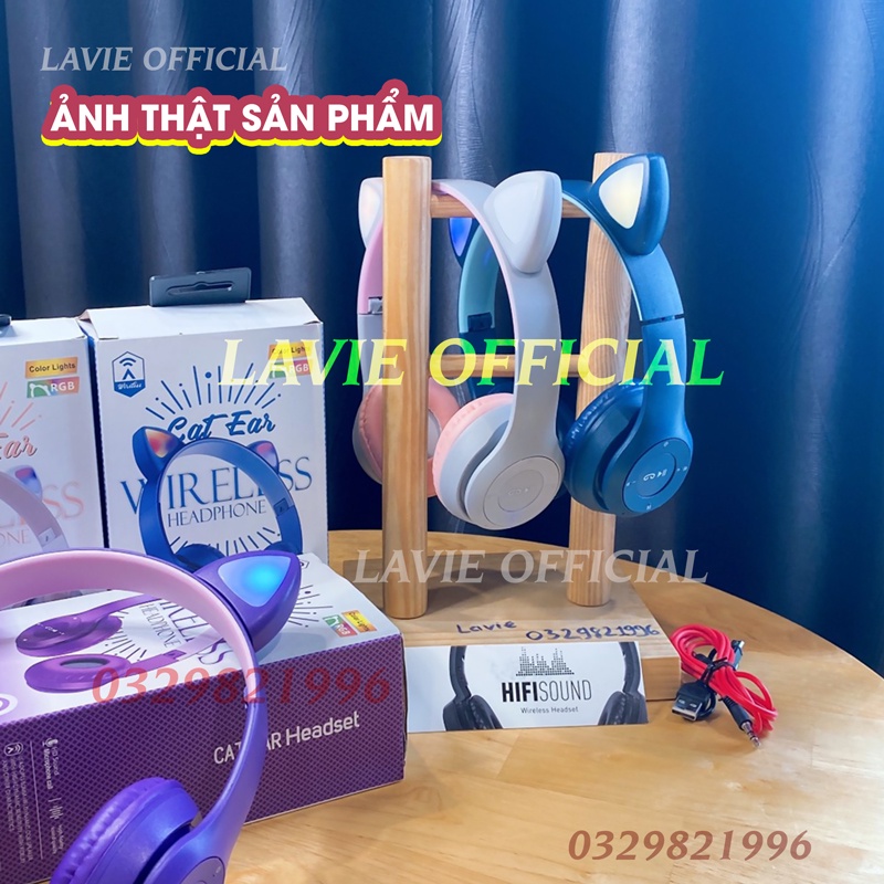 Tai Nghe Chụp tai Mèo Bluetooth P47 LegendHouse Headphone Dễ Thương Có Mic,Âm Bass Mạnh Mẽ PIN TRÂU