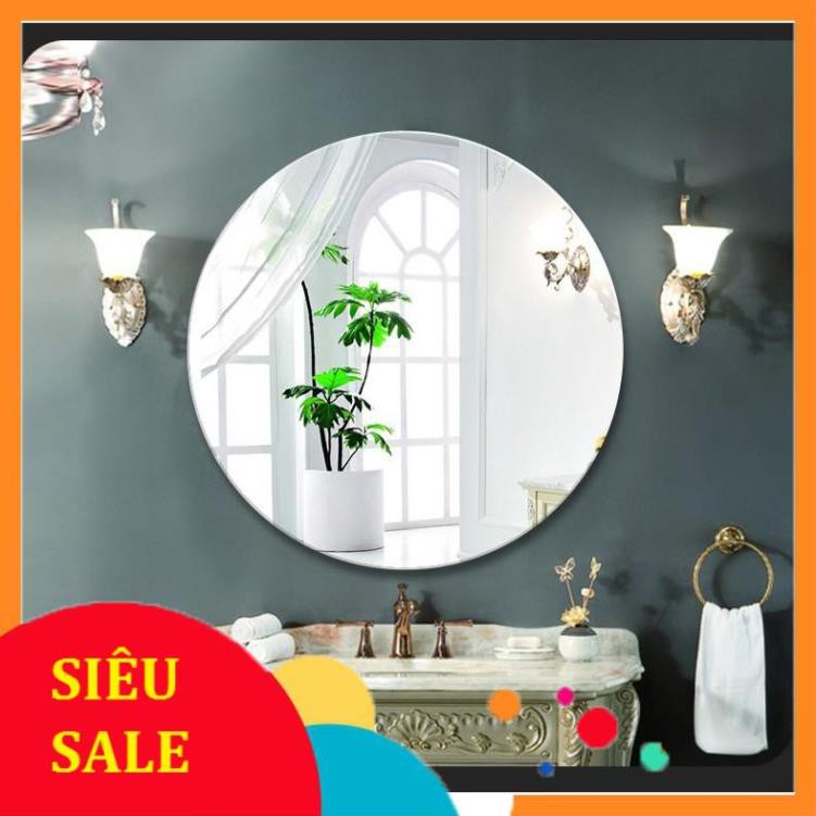 ( giá sỉ ) gương tròn soi nhà tắm bàn trang điểm treo tường kích thước tròn 50cm - guonghoangkim mirror D50