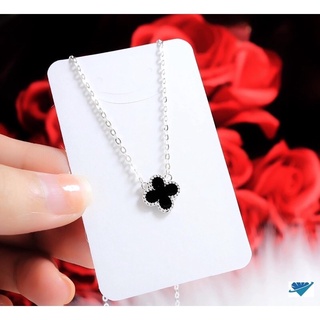 Dây chuyền bạc liền mặt cỏ 4 lá may mắn cho bạn gái