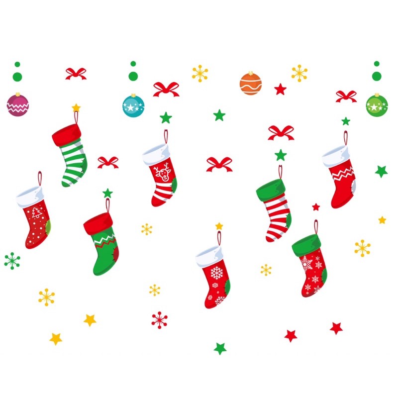 Decal trang trí Noel - Rèm vớ hiện đại mẫu mới