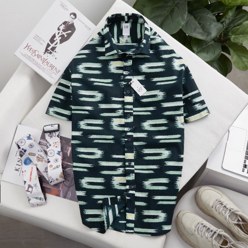 Áo sơ mi nam ngắn tay vải kate cotton HỌA tiết trẻ trung thoáng mát