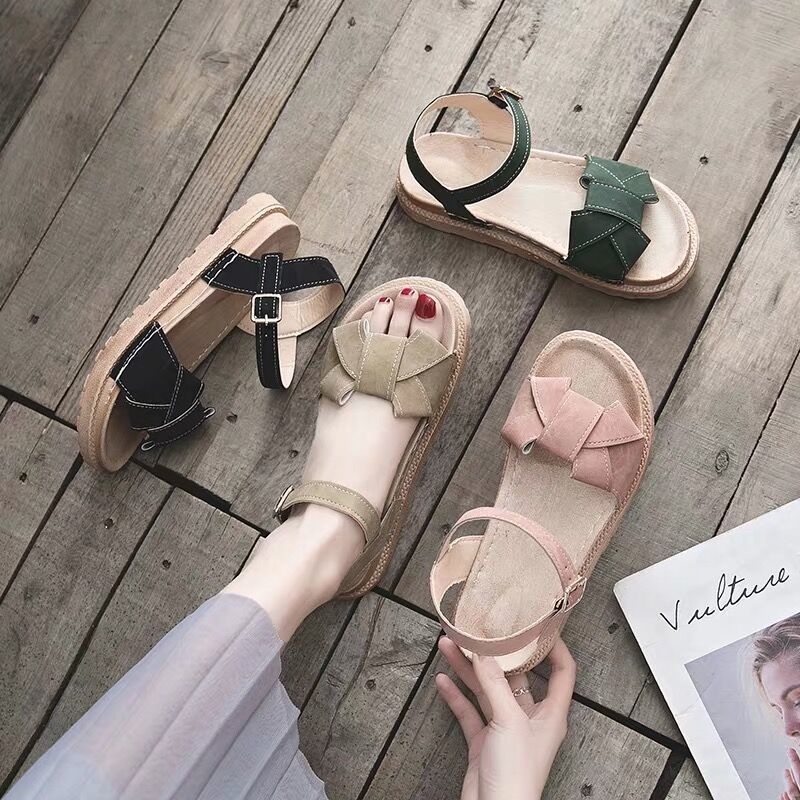 Giày Sandal Thời Trang Đế Bằng Xinh Xắn Cho Nữ