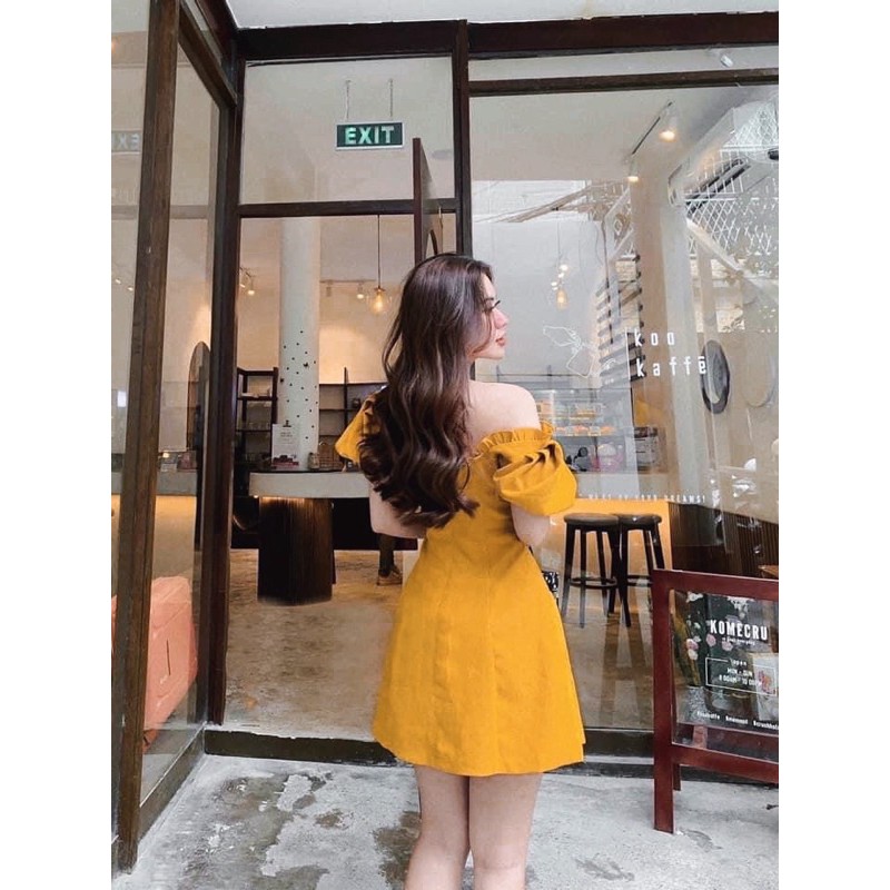 [Mã WASTMAY giảm 15% tối đa 30K đơn 150K] Đầm tay bồng xếp li ngực viền bèo | BigBuy360 - bigbuy360.vn