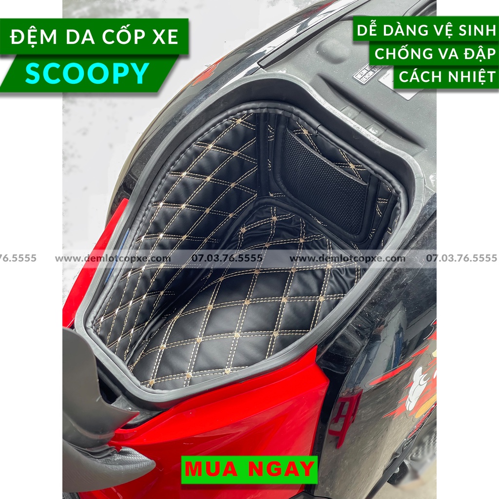 Lót Cốp Da Chống Nóng Chống shock - HONDA SCOOPY 2011-2020-Giá Tận Xưởng-Có Túi Giấy Tờ