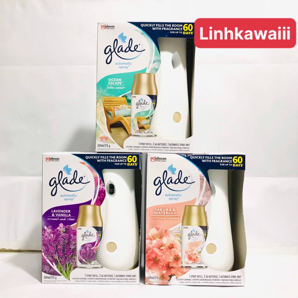 Máy Xịt Phòng Tự Động GLADE 3in1 (có thể chọn mùi hương)