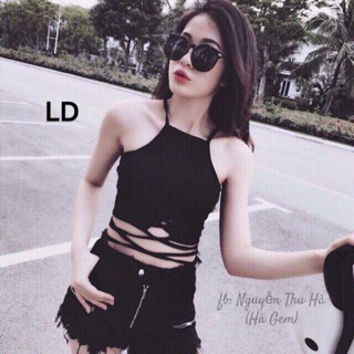 Áo 2 dây buộc bụng