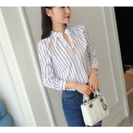 sơ mi kẻ sọc không cố hàng nhập SM163