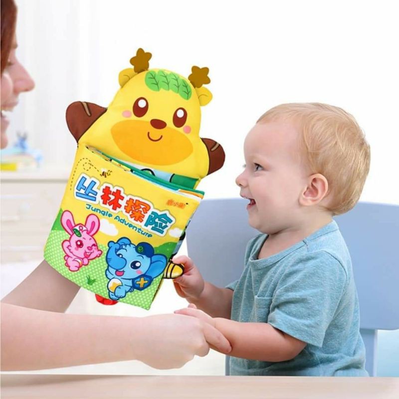 Sách vải 3D kết hợp rối tay 2 in 1: JUNGLE ADVENTURE