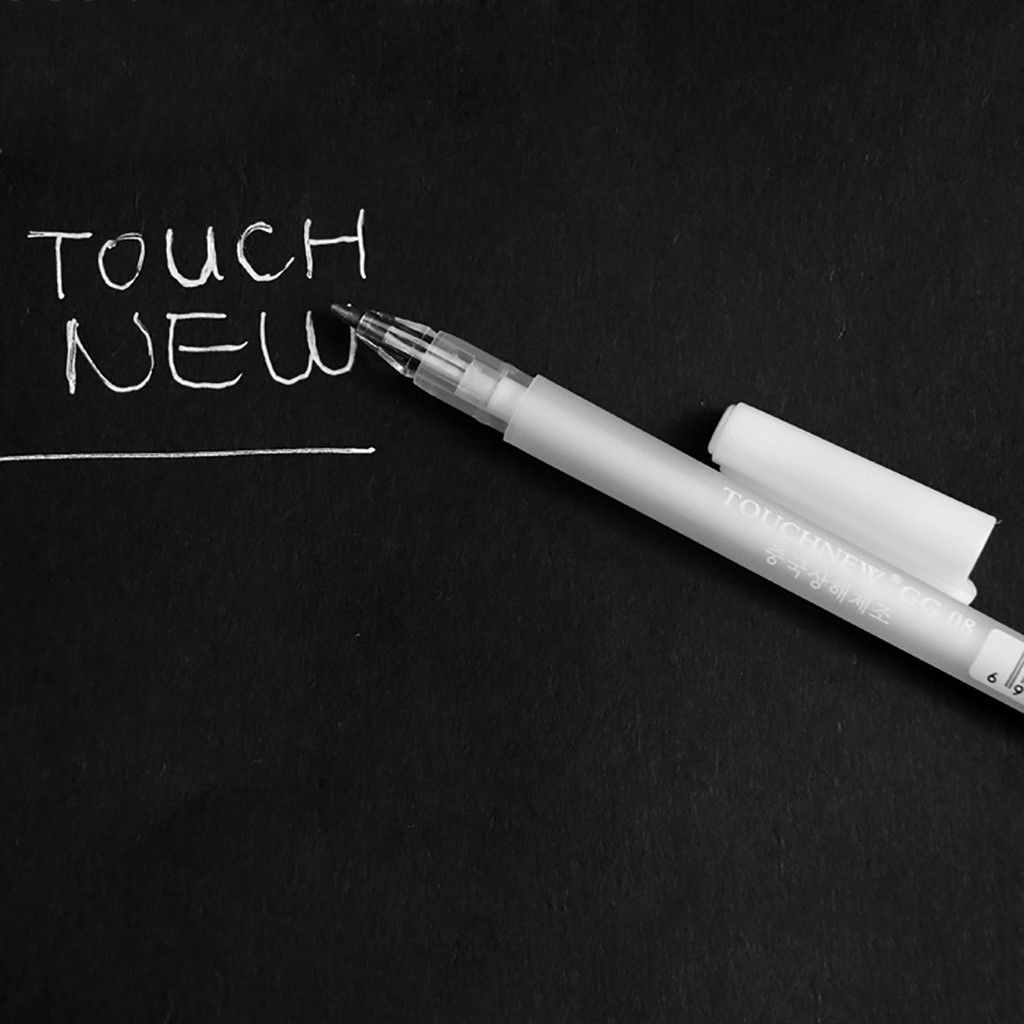 3 Cây Bút Mực Gel Ngòi 0.8mm In Hình Màu Trắng