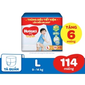 Thùng tã quần Huggies Tràm Trà Tự Nhiên Dry Pants Mega Jumbo M120/L104/XL88/XXL80 (M60x2/L52x2/XL44x2/XXL40x2)