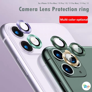 Bộ 3 phụ kiện vòng kim loại có kính cường lực gắn lens bảo vệ 3D dành cho iPhone 12 Pro Max 12 Mini