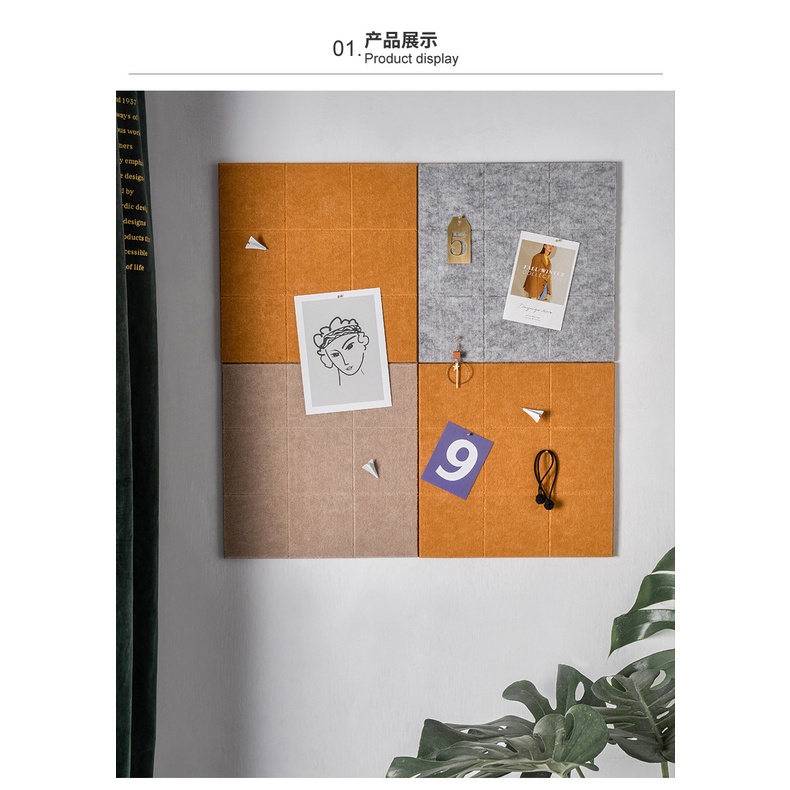 Bảng nỉ dán tường treo ảnh, postcard trang trí Tặng Kèm đinh ghim