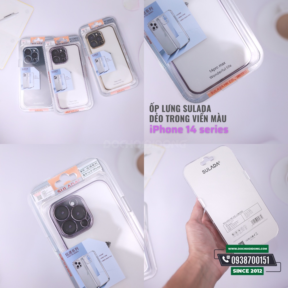 Ốp Lưng SULADA Dẻo Trong Viền Màu - IPhone 14 Series