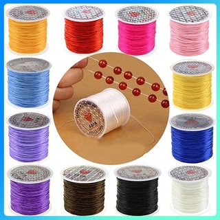 Cuộn Dây xâu vòng chun Lụa 50m, Co dãn chất siêu bền - Xỏ hạt đá phong thủy và làm đồ Handmade nhiều màu