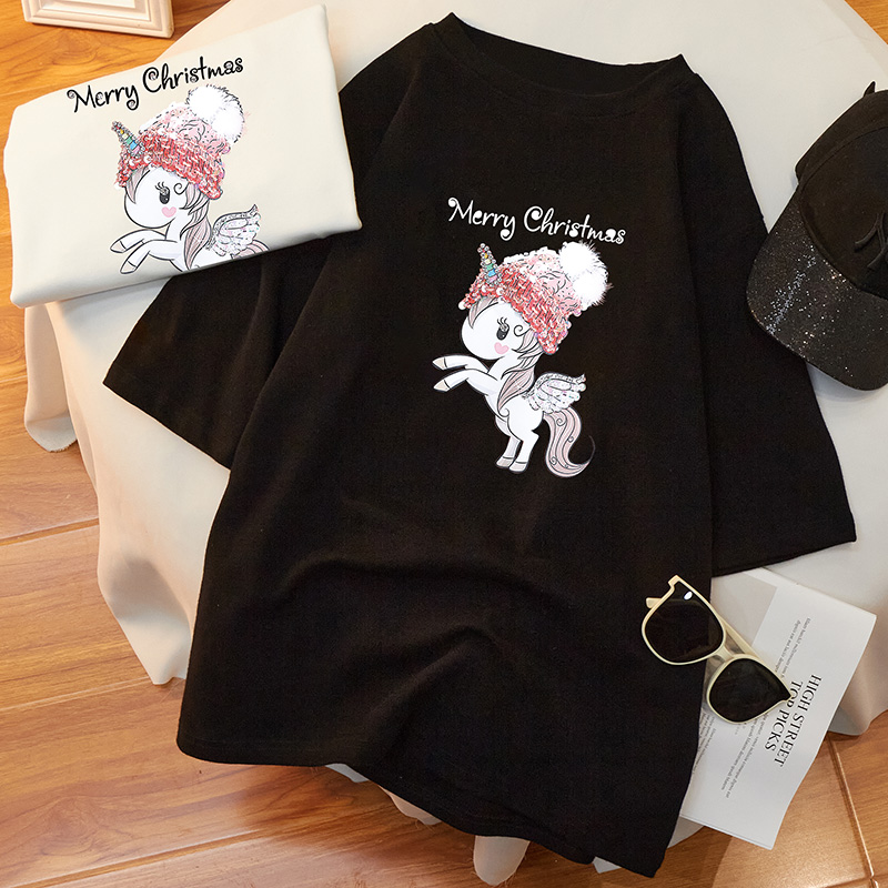 NRVP Áo thun tay ngắn in hình dễ thương có size 5XL cho nữ 2020