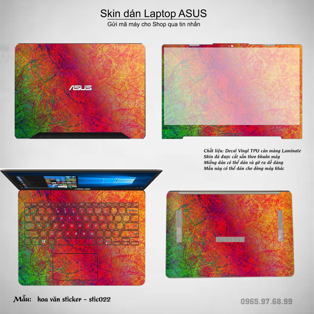 Skin dán Laptop Asus in hình Hoa văn sticker _nhiều mẫu 4 (inbox mã máy cho Shop)