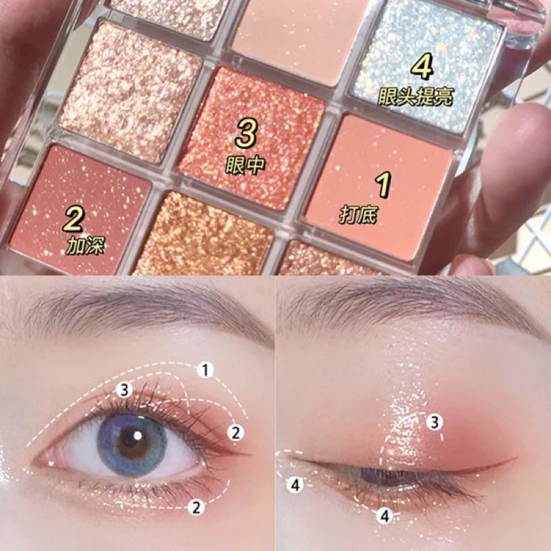 🎉Bảng phấn mắt 9 ô Danlini và Dikalu & Jaded🌈