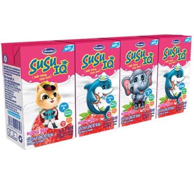 [ Lốc 4 hộp * 110ml] Sữa chua Susu Vinamik uống liền các vị
