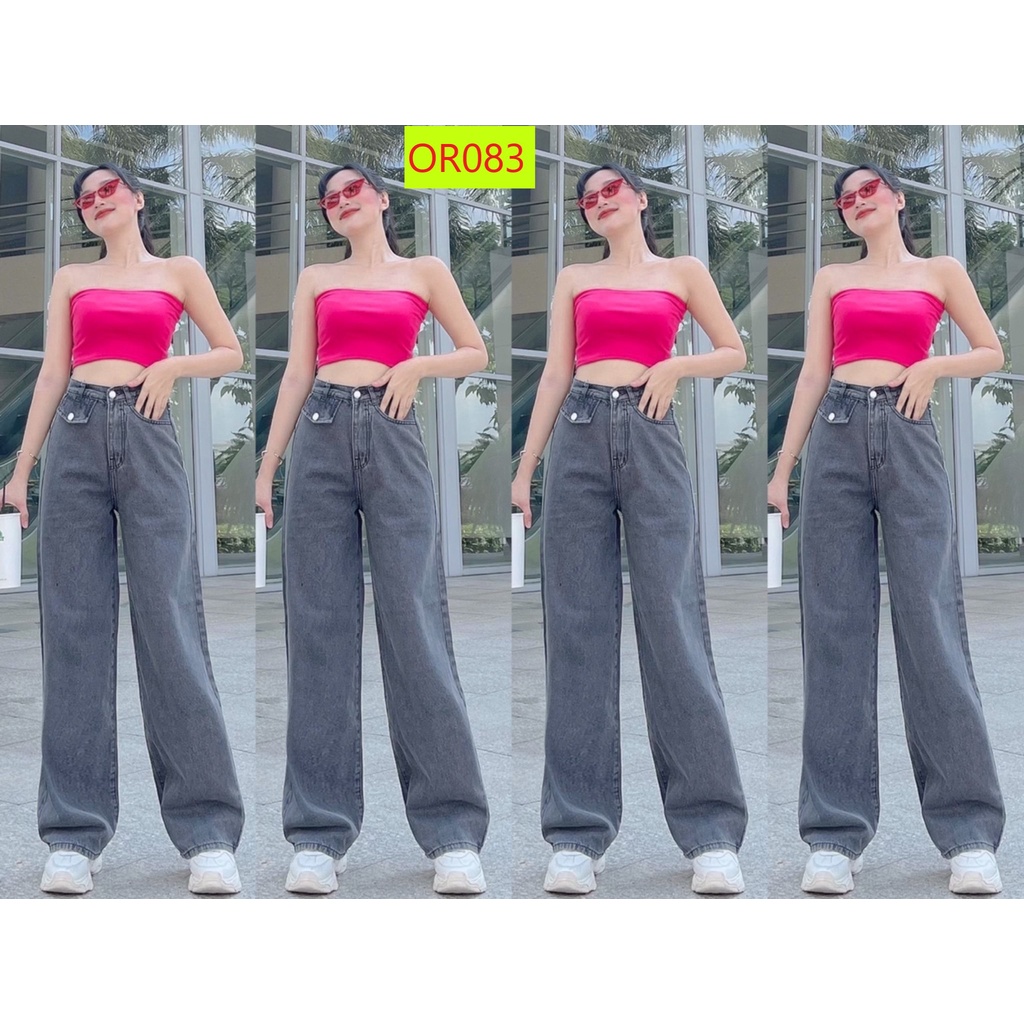 QUẦN JEANS ỐNG RỘNG NỮ LƯNG CAO TÚI NẮP LAI CUỐN MÀU XÁM NHẠT XÁM ĐẬM CAO CẤP NITIQC ĐỈNH CAO PHONG CÁCH