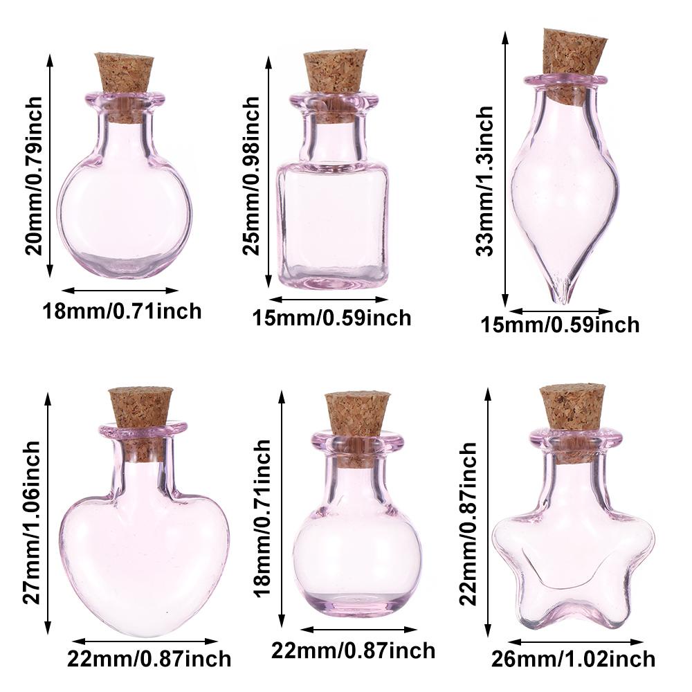 LEILY Set 5 Lọ Điều Ước Đựng Mẫu Thử Bằng Gỗ Bần DIY