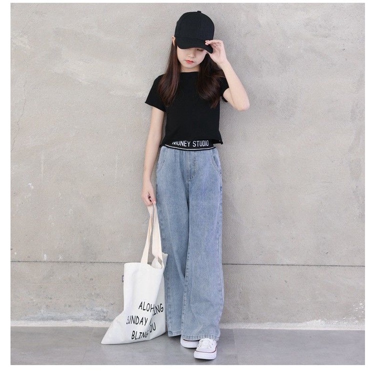 Gmn Giao Hàng Nhanh Quần Jean Ống Rộng 21 Phong Cách Phương Tây Thời Trang Xuân Thu Cho Bé Gái