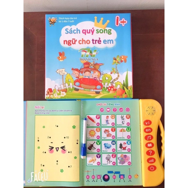 Sách điện tử thông minh song ngữ cho bé, Có Tặng Kèm Pin
