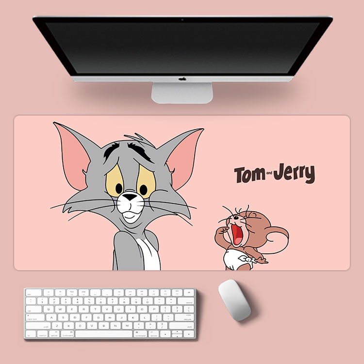 Miếng Lót Chuột Và Bàn Phím Chơi Game Cỡ Lớn In Hình Mèo Tom & Jerry 2 Inch