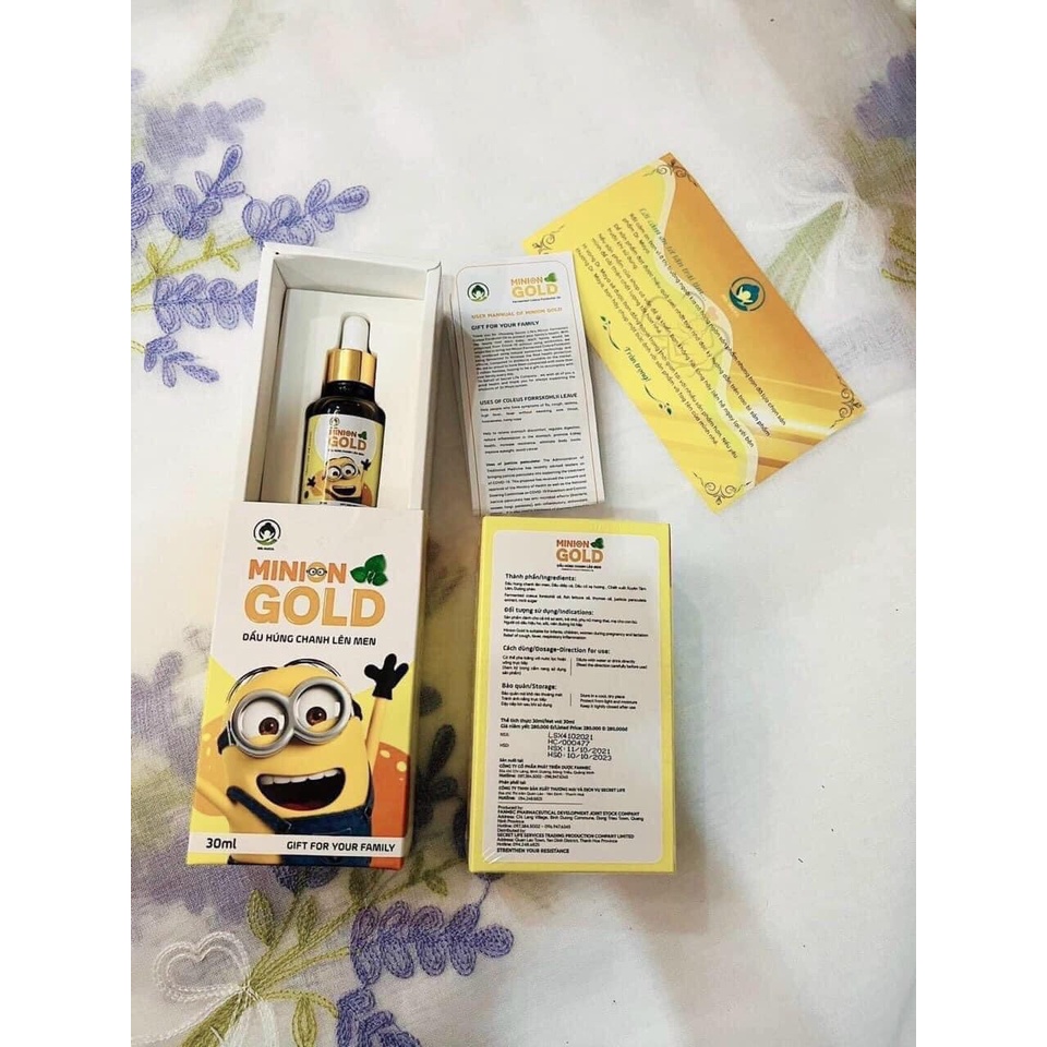 Dầu Húng Chanh Minion Gold - Tinh Dầu Húng Chanh Lên Men Cho Bé