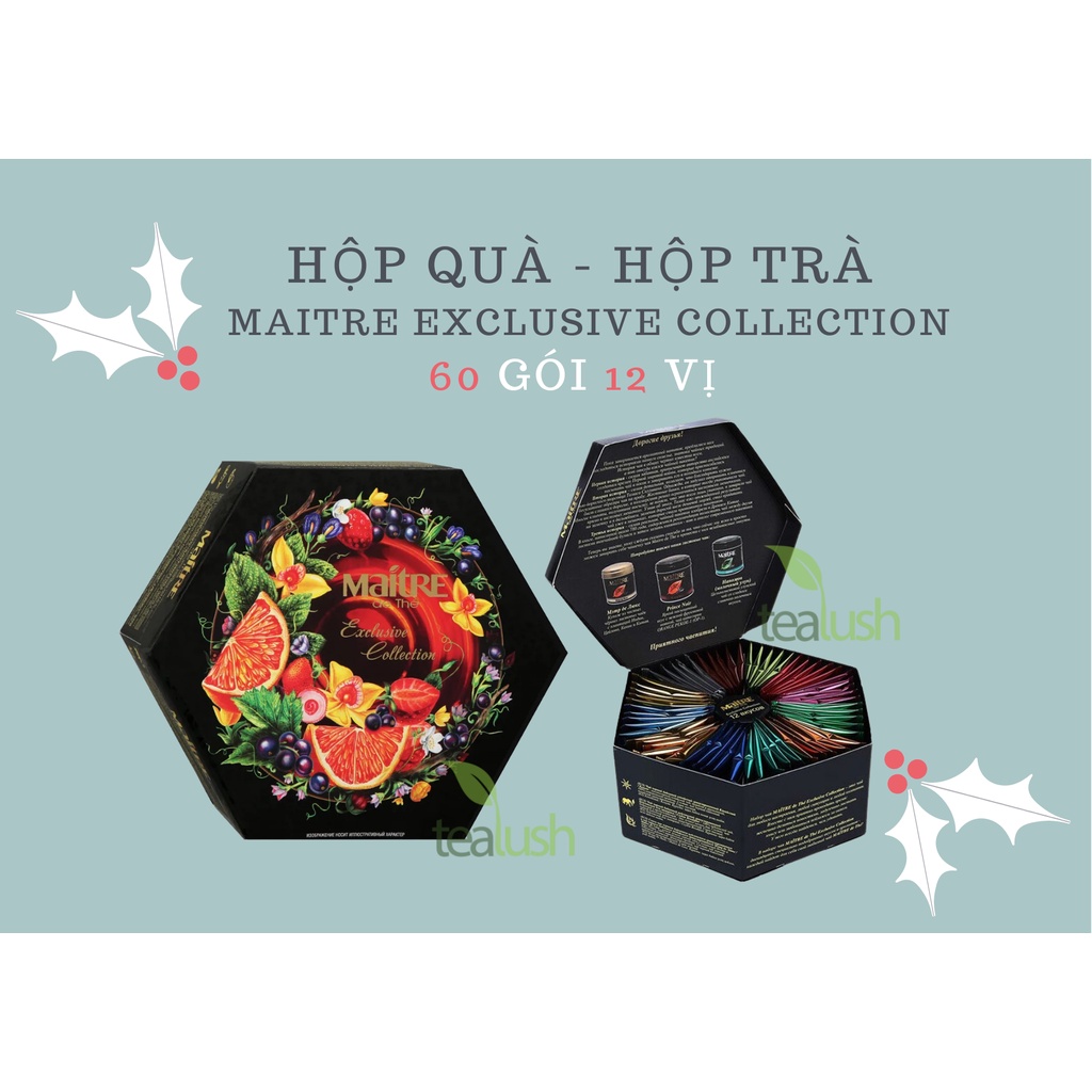 Hộp quà - Hộp trà Maitre Exclusive Collection 12 vị, 60 gói