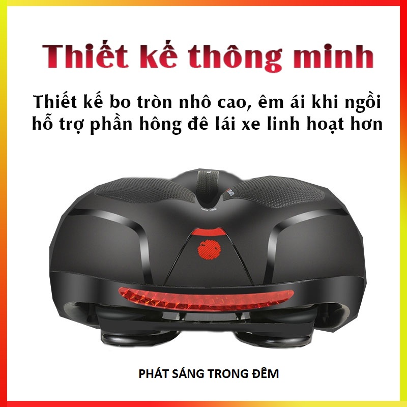 Yên Xe Đạp Thể Thao Active Siêu Êm Chống Nước Thoáng Khí Đen Đỏ