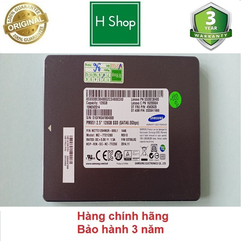 Ổ cứng SSD 128GB Samsung, hàng tháo máy chính hãng, bảo hành 3 năm