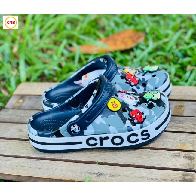 Dép Nữ Nam, Dép Cross Baya Camo Đen Xanh -Freeship + 12 sticker- dép sục nữ nam duet hàn quốc đi mưa cao cấp đẹp nhất