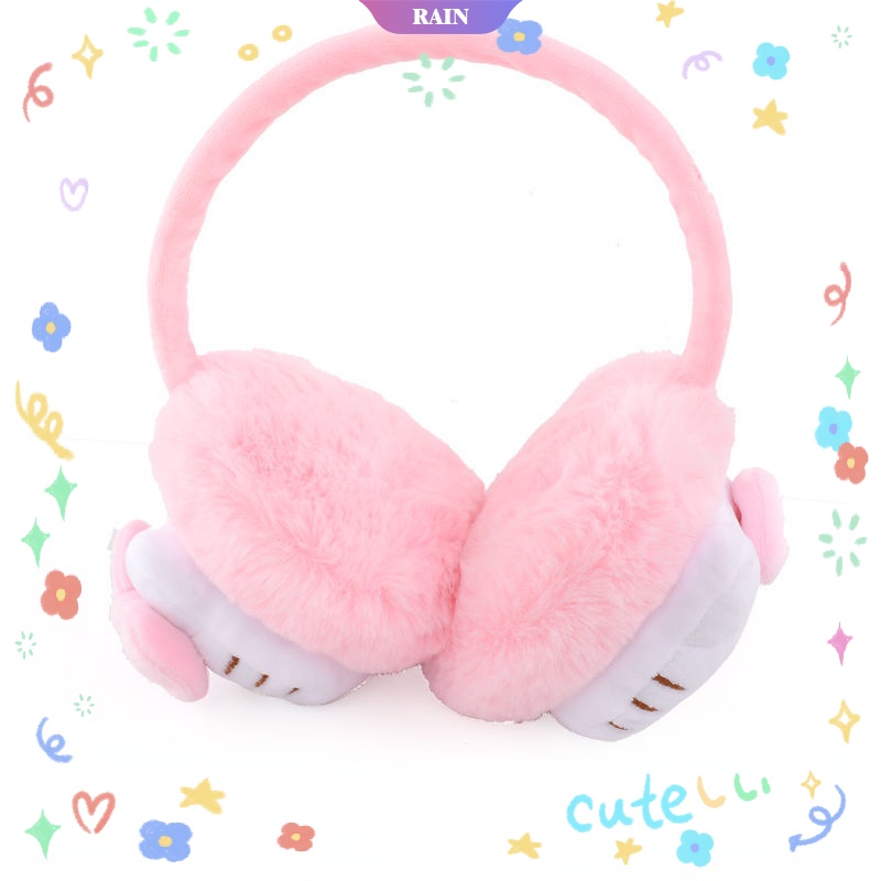 SANRIO Chụp Tai Giữ Ấm Hình Mèo Hello Kitty Dễ Thương Cho Bé