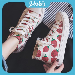 _ giày sneaker nữ dây tây cao cổ paris2527 trẻ trung cá tính
