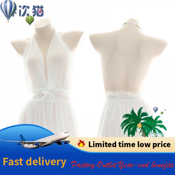 Đầm Ngủ Hai Dây Vải Voan Xuyên Thấu Phong Cách Hy Lạp Quyến Rũ