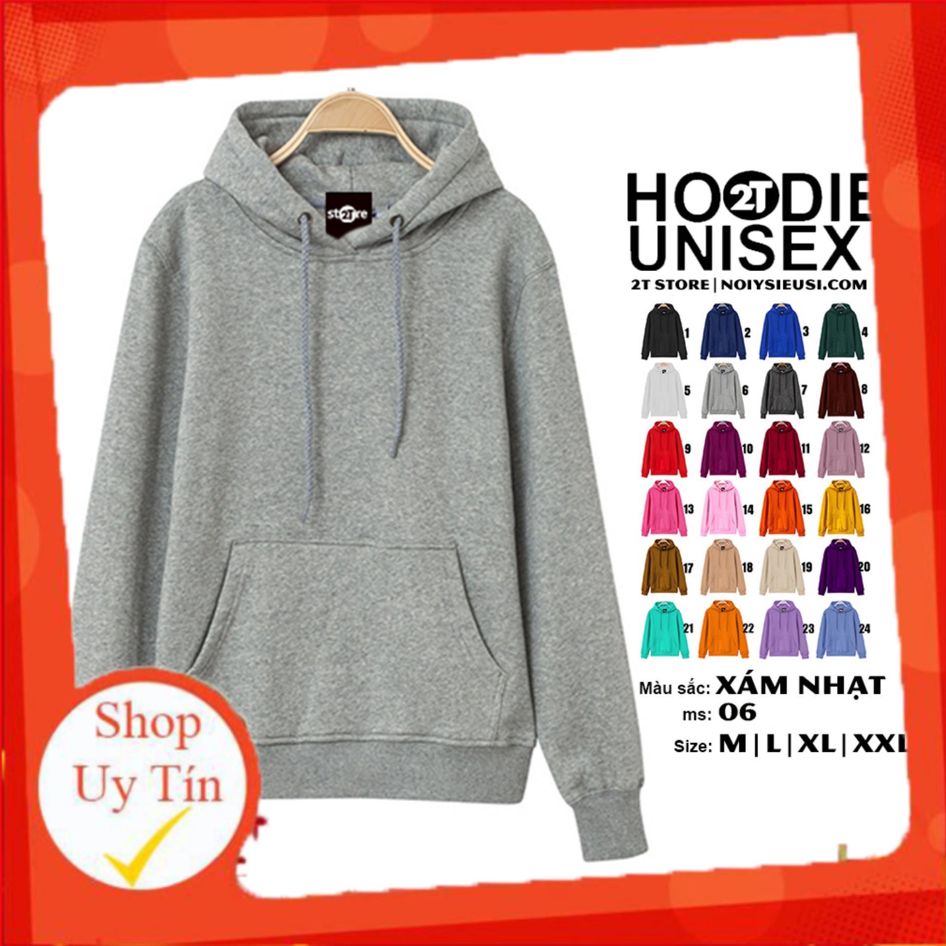 [HOT] Áo Khoác Nỉ Bông Hoodie Trơn Unisex  - Nón May Đắp 2 Lớp - Xỏ Ngón Cái (Xám Nhạt)