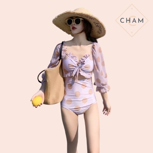 Bikini đi biển cao cấp Cham đồ bơi nữ kín đáo, đồ tắm biển nữ, bikini 2 mảnh 1 mảnh sexy cao cấp