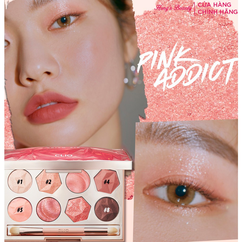 Bảng phấn mắt Clio Prism Air Eye Palete 8 ô, nhũ lấp lánh bám màu tốt - HONGS BEAUTY | BigBuy360 - bigbuy360.vn