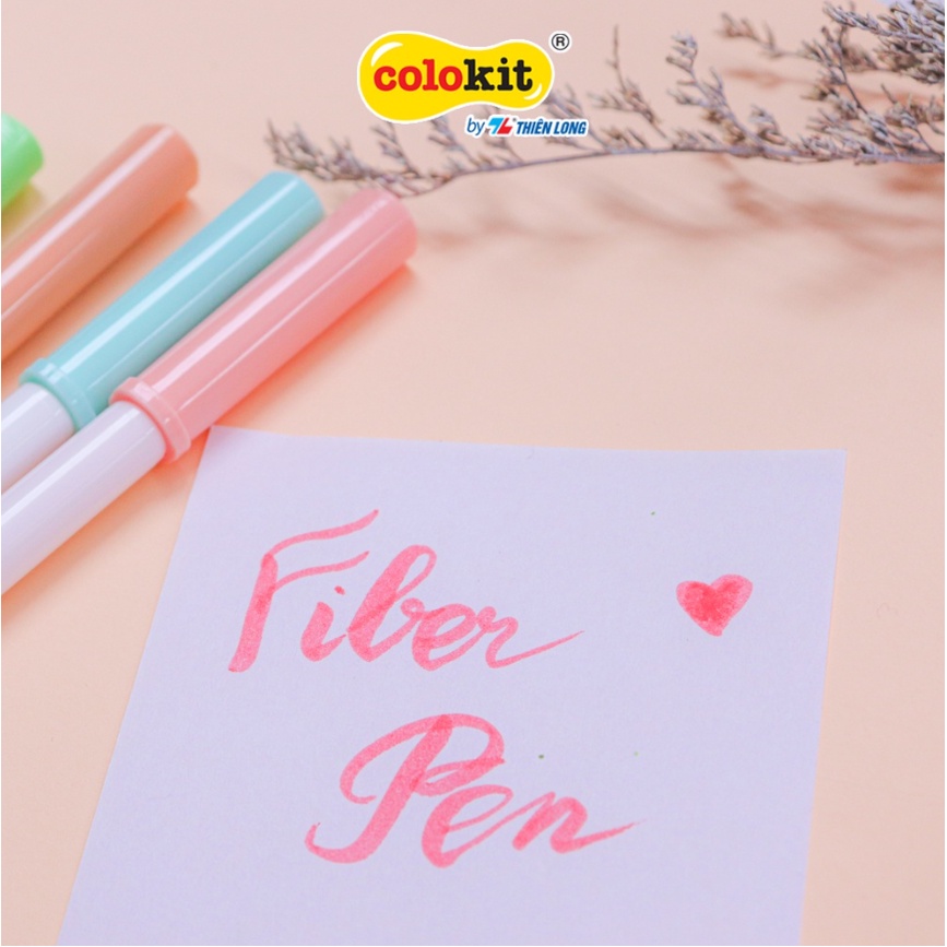 Bút lông 20 màu Pastel Washable Fiber Pen Thiên Long Colokit SWM-C008 - Bút lông màu rửa được - viết nét thanh nét đậm