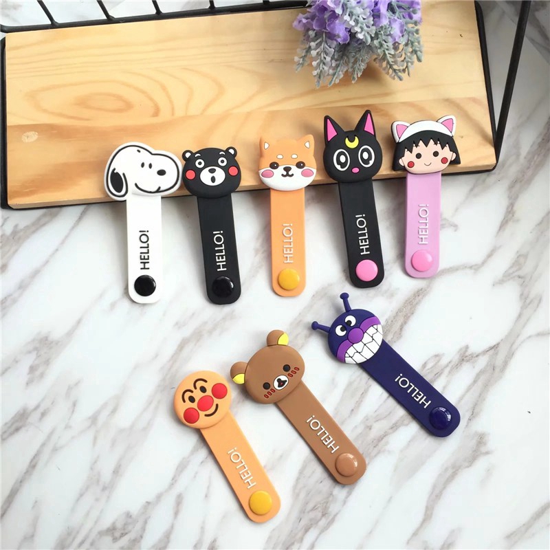 Dây quấn dây cáp/tai nghe bằng silicone họa tiết hoạt hình dễ thương