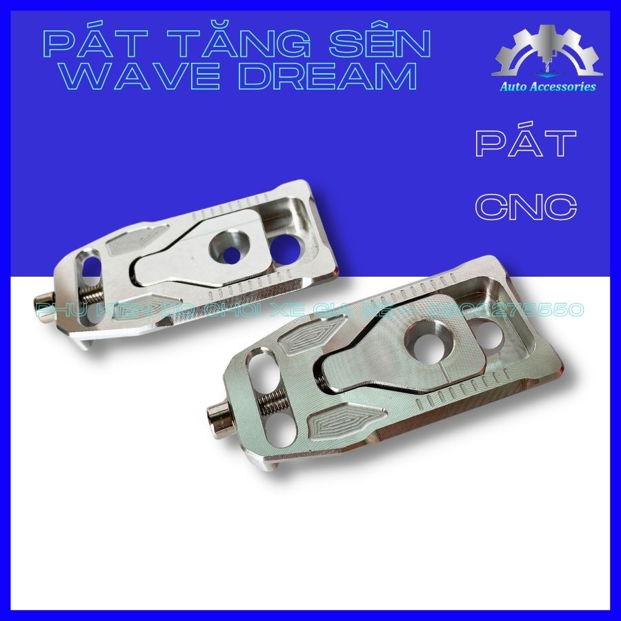 Pát Tăng Sên Wave Dream các đời - Pát CNC gia công tỷ mỉ, sắc xảo - MÀU TRẮNG CNC Nhôm Nguyên Khối