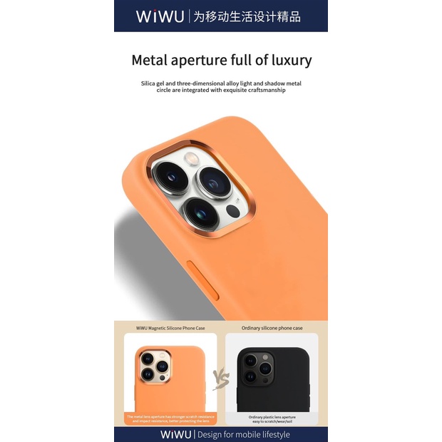 Silicone case Magsafe cho điện thoại , chống bám bẩn - chính hãng wiwu
