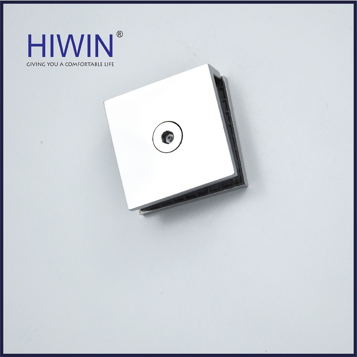 Kẹp chân kính 0 độ cabin tắm cạnh thẳng chất liệu inox 304 mặt gương HIWIN FC-2030