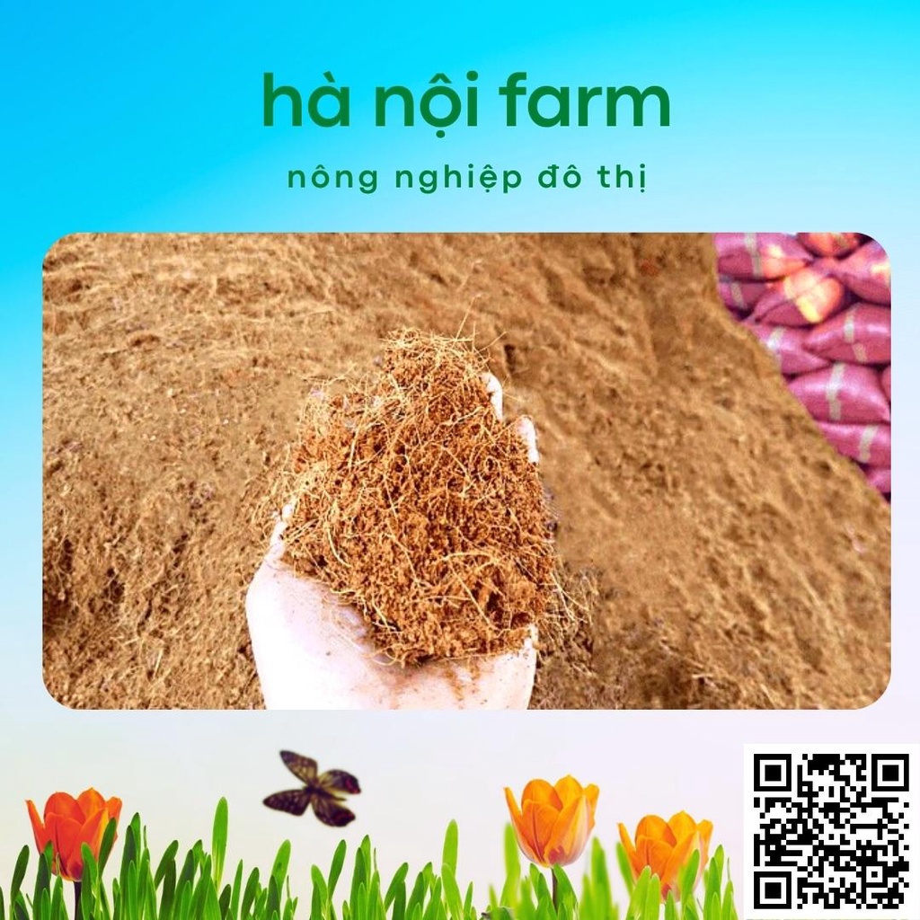 Mùn dừa, xơ dừa trồng cây bao lớn chưa qua xử lý - bao 50dm