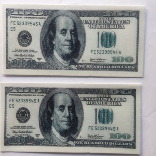 Tiền dolar (dola) giấy gạo trang trí bánh (2 tờ)