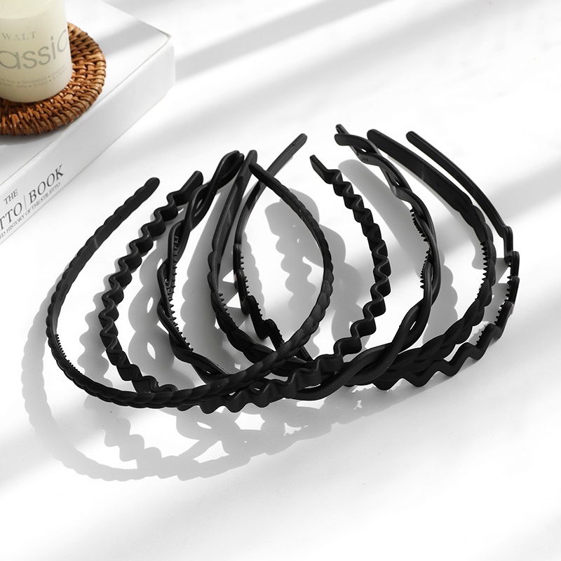 Băng Đô Cài Tóc Rửa Mặt Màu Đen Đơn Giản Chống Trượt Kiểu Hàn Quốc Thời Trang Cho Nam Nữ