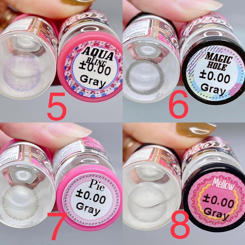 Các mẫu lens Xám Gray Hot size giãn ít 14,2-14,3mm Không độ _Kính áp tròng xám  (FREE SHIP)_Sam Eyes_Lens Sam Sam