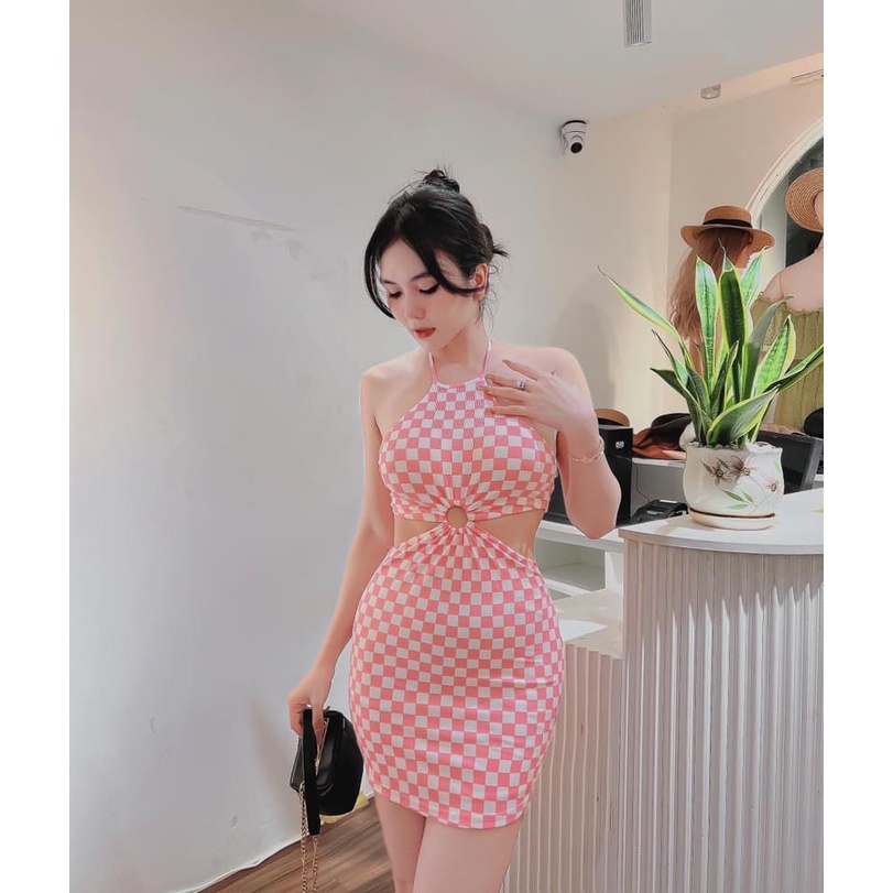 Đầm Body Khoen Cách Điệu Sẵn Mút Ngực