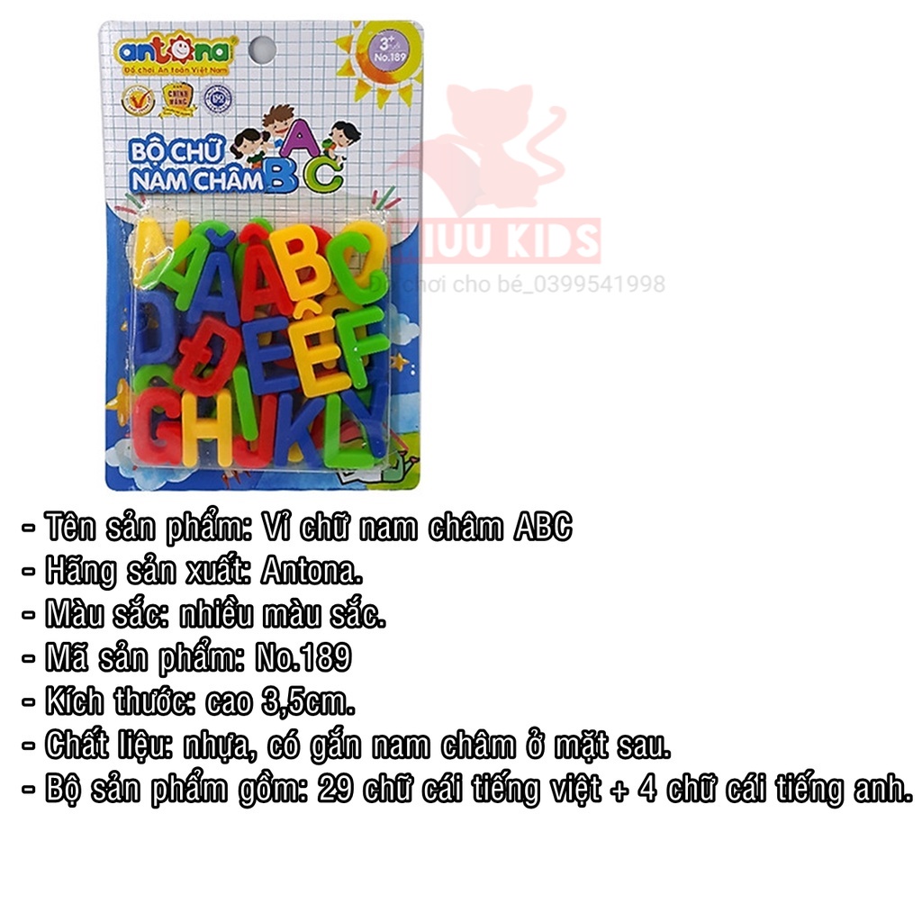 ( Siêu Rẻ )Bộ chữ hoa nam châm ABC Hàng Việt Nam